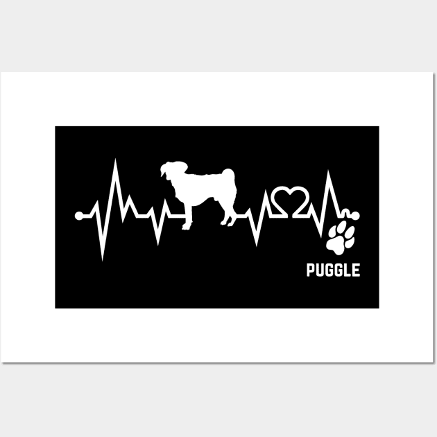 puggle heartbeat gift shirt Wall Art by Upswipe.de